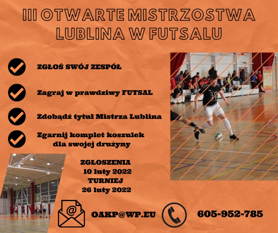 III Otwarte Mistrzostwa Lublina w Futsalu - Zaproszenie dla drużyn